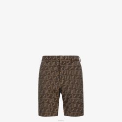 Fendi hombres bermudas de tela 2LH8E1935 vestir marrón