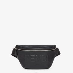 Fendi hombres bolsa de cinturón de cuero 2LH8E1840 accesorios negro