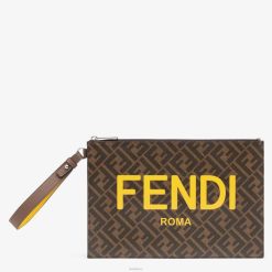 Fendi hombres bolsa de tela 2LH8E2635 accesorios marrón