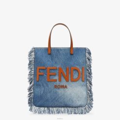 Fendi hombres bolso de mezclilla con flecos 2LH8E1873 accesorios azul