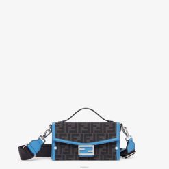 Fendi hombres bolso de piel y tela ff 2LH8E1807 accesorios azul