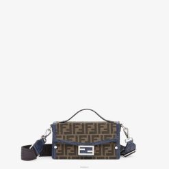 Fendi hombres bolso de tela exótico ff 2LH8E1880 accesorios marrón