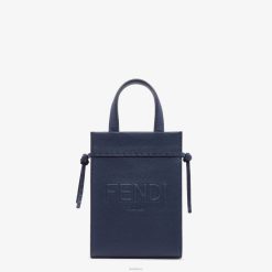 Fendi hombres bolso mini ir al shopper de piel 2LH8E1826 accesorios azul