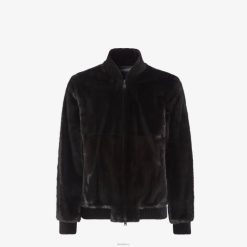 Fendi hombres bombardero de visón 2LH8E2215 vestir negro