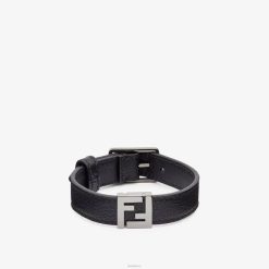 Fendi hombres brazalete de cuero 2LH8E2700 joyas negro