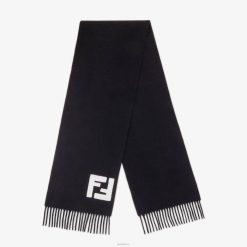 Fendi hombres bufanda de lana y cachemira 2LH8E2479 accesorios negro