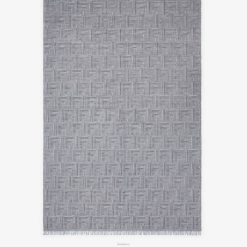 Fendi hombres bufanda de lana y seda 2LH8E2545 accesorios azul