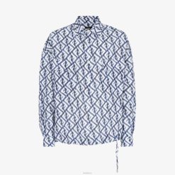 Fendi hombres camisa de lino 2LH8E2007 vestir multicolor