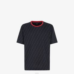 Fendi hombres Camiseta de algodón 2LH8E2088 vestir negro