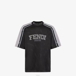 Fendi hombres camiseta de malla técnica 2LH8E1944 vestir gris