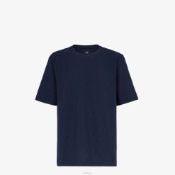 Fendi hombres camiseta de piqué 2LH8E1908 vestir azul