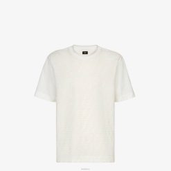 Fendi hombres camiseta de piqué 2LH8E1938 vestir blanco