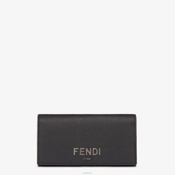Fendi hombres cartera de cuero de firma 2LH8E2610 accesorios negro