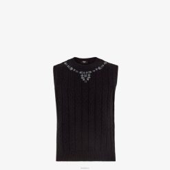 Fendi hombres chaleco de cachemira 2LH8E2067 vestir negro