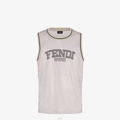 Fendi hombres chaleco de malla técnica 2LH8E2190 vestir blanco