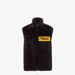 Fendi hombres chaleco de visón 2LH8E2160 vestir negro