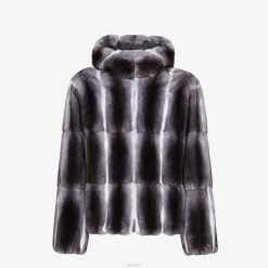 Fendi hombres chaqueta de chinchilla natural 2LH8E2213 vestir negro