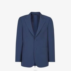 Fendi hombres chaqueta de lana 2LH8E2069 vestir azul