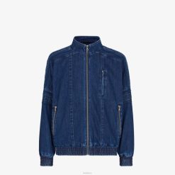 Fendi hombres Chaqueta de mezclilla 2LH8E2030 vestir azul
