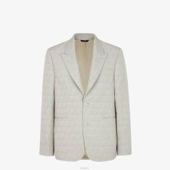 Fendi hombres chaqueta de tejido jacquard 2LH8E1924 vestir beige