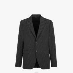 Fendi hombres chaqueta de tela 2LH8E1994 vestir negro