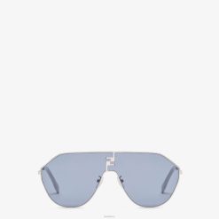 Fendi hombres gafas de sol de metal paladio con lentes 2LH8E2410 accesorios azul