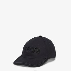 Fendi hombres gorra de béisbol de lona 2LH8E2324 accesorios negro