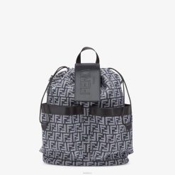 Fendi hombres mochila ff de tela jacquard 2LH8E1852 accesorios negro