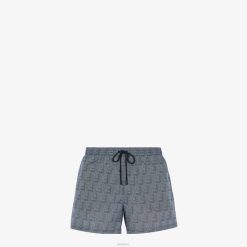 Fendi hombres pantalones cortos de nailon 2LH8E1959 vestir azul