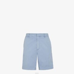 Fendi hombres pantalones de gabardina 2LH8E1961 vestir azul claro