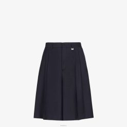 Fendi hombres pantalones de lana 2LH8E2044 vestir azul