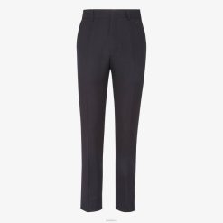 Fendi hombres pantalones de lana 2LH8E2110 vestir negro