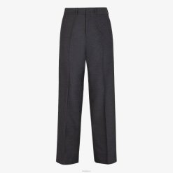 Fendi hombres pantalones de lana 2LH8E2187 vestir gris