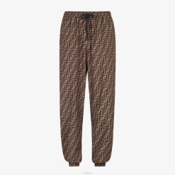 Fendi hombres pantalones de nailon 2LH8E1993 vestir marrón