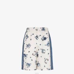 Fendi hombres pantalones de seda 2LH8E1954 vestir multicolor