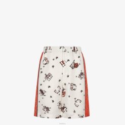 Fendi hombres pantalones de seda 2LH8E1980 vestir multicolor