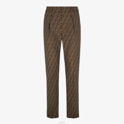 Fendi hombres pantalones de tela 2LH8E2063 vestir marrón