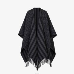 Fendi hombres poncho de cachemira 2LH8E2540 accesorios negro