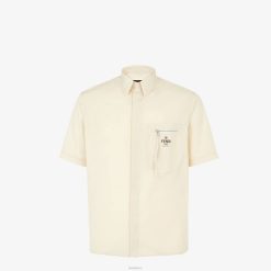 Fendi hombres remera de algodón 2LH8E2049 vestir beige