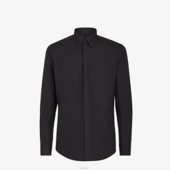 Fendi hombres remera de algodón 2LH8E2083 vestir negro