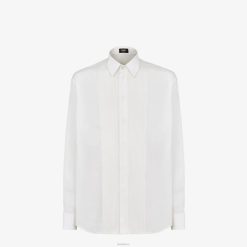 Fendi hombres remera de algodón 2LH8E2127 vestir blanco