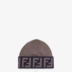 Fendi hombres sombrero de lana 2LH8E2456 accesorios marrón