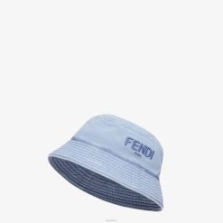Fendi hombres sombrero estilo pesca de algodón 2LH8E2402 accesorios azul claro