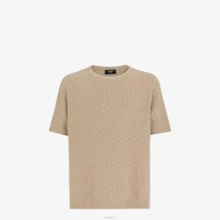 Fendi hombres suéter de algodón 2LH8E2054 vestir beige