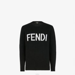 Fendi hombres sueter de lana 2LH8E2152 vestir negro