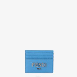 Fendi hombres tarjetero de piel característico 2LH8E2611 accesorios azul claro