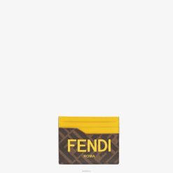 Fendi hombres tarjetero de tela 2LH8E2592 accesorios marrón