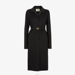 Fendi mujer abrigo de lana 2LH8E1005 vestir negro