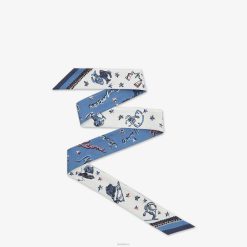 Fendi mujer bandeau de seda envolvente 2LH8E110 accesorios azul