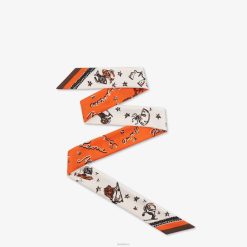 Fendi mujer bandeau de seda envolvente 2LH8E132 accesorios naranja